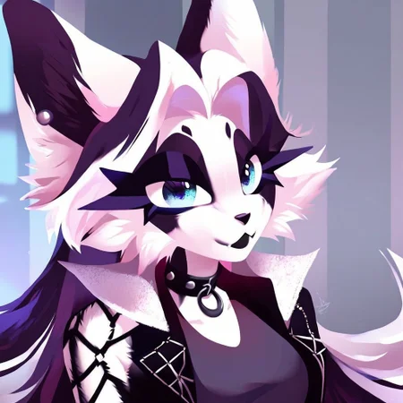 digital_media_(artwork) hi_res, score_9, score_8_up, score_7_up, score_6_up, score_5_up, score_4_up, rating_safe, beautiful, intricate, high quality details, highly detailed, amazing quality, anthro, furry, no humans, furry female, detailed textured fur, fur tufts, fluffy, cute, cute face, small, detailed sexy eyes, solo, SFW, ocelot, expressive, sassy, multicolored hair, streaked hair, absurdres, highres, shirt, denim pants, leather jacket, choker, clothed slim, clothed slender, clothed skinny, goth, heavy eyeliner, heavy eye shadow, breasts, vivid colors, Dexechiistyle