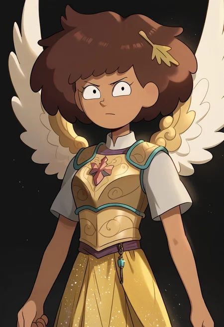score_9, score_8_up, score_7_up, 1girl, nocunoct, anneboonchuy, brown hair, dark-skinned female, short hair, six angel wings, solo, bright light shinning in the background, armour, golden silk long skirt, looking a viewer
BREAK, (masterpiece, best quality, highly detailed), expressiveh, floating