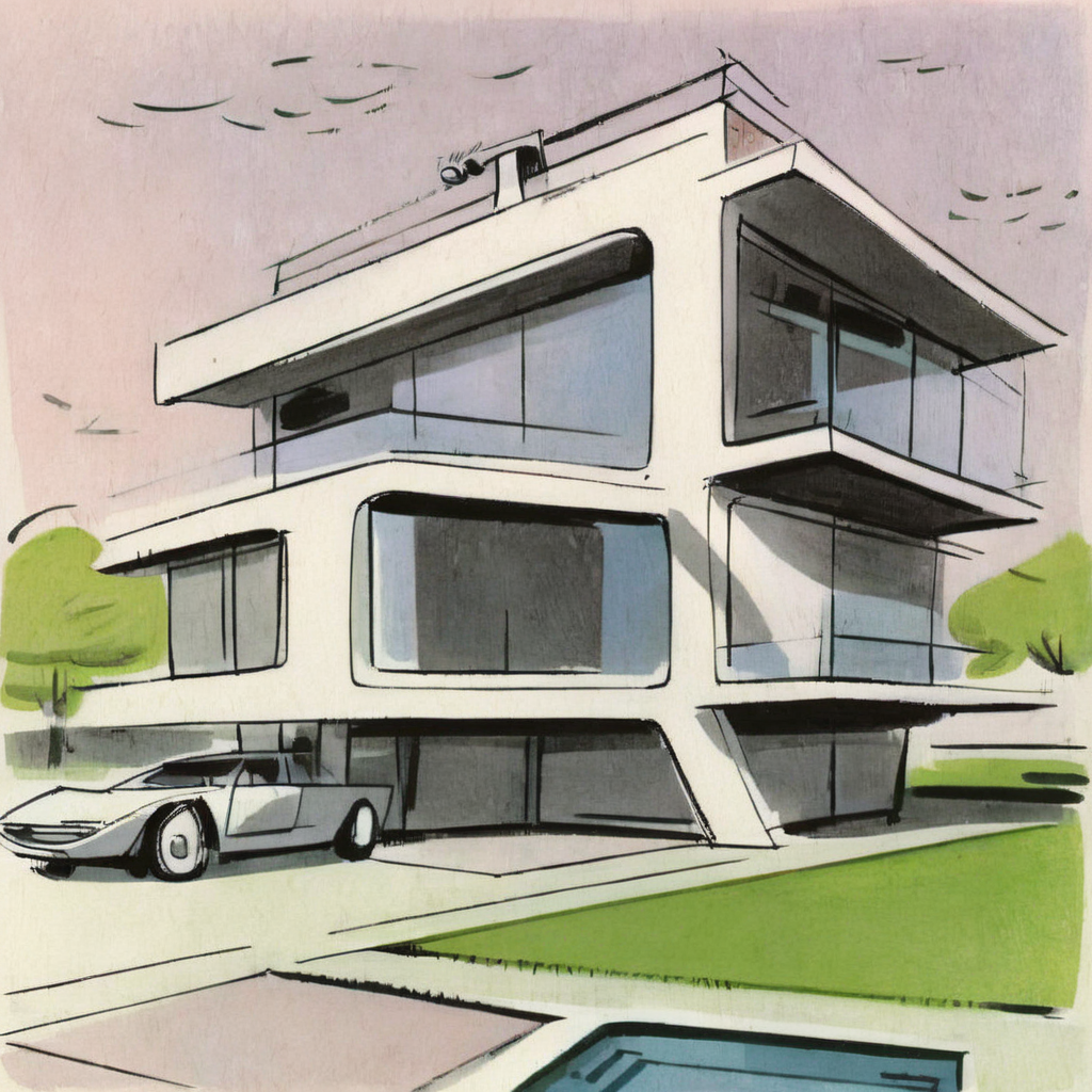 drawix23 futuristic house,  very detailed<lora:drawix23:1>