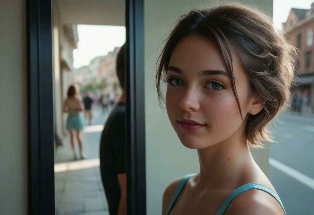 A heartfelt, ultra-detailed reunion between a 1boy and 1girl, both in their late 20s, seeing each other for the first time in years. The moment is filled with deep emotion—joy, nostalgia, and the weight of time.
The woman is petite, with dark short hair, a small waist, and pronounced curves, her expression glowing with happiness yet touched by the quiet wisdom of experience. The man, a bit taller with a slim frame, mirrors her emotions, his face revealing both delight and the burdens of his journey. Their professions remain a mystery, but their postures and subtle details hint at lives filled with responsibility.
Set against a softly blurred, atmospheric backdrop—perhaps a bustling city street, a quiet park, or a familiar café—the world fades behind them as they reconnect. Their gazes lock, emotions conveyed through delicate body language and nuanced facial expressions, capturing the beauty of a long-awaited reunion.
Cinematic lighting, ultra-realistic facial details, emotional storytelling, warm and intimate atmosphere, expressive eyes, natural pose, SFW.