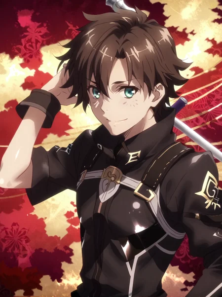 detailed background, shiny skin, posing, rating safe,
<lora:fatego.pony:1>,
fatego, fujimaru, 
light smile,