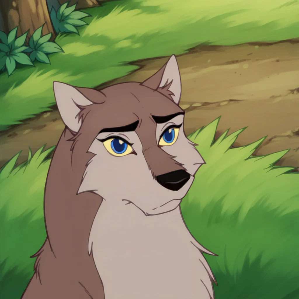 score_9, score_8_up, score_7_up, score_6_up, score_5_up, score_4_up, BREAK, aleu, solo, blue eyes, closed mouth, outdoors, no humans, grass, dog, animalization, 1girl, wolf, animal, body fur, two tone fur, yellow sclera <lora:Aleu:1>