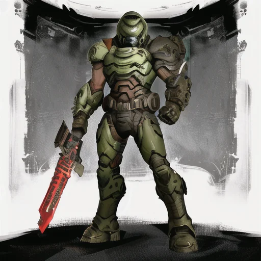 weapon, solo, 1boy, male focus, armor, power armor, helmet, holding, white background, boots, simple background, dual wielding, holding weapon, standing
