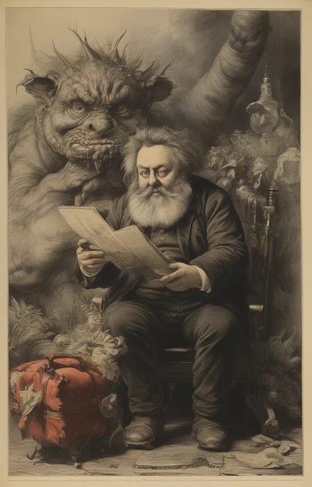 masterpiece,best quality,<lora:tbh274-sdxl:0.9>,illustration,style of Thomas Nast portrait of noble man