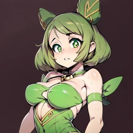 (masterpiece:1.4), (best quality:1.4), fantasy, extremely detailed, intricate, hyper detailed, illustration,soft lighting, 1girl, Green brown_hair, dress , , (perfect_face), detailed_background, full_body, doujinshi, from_behind <lora:slugboxV1-000005:0.85>