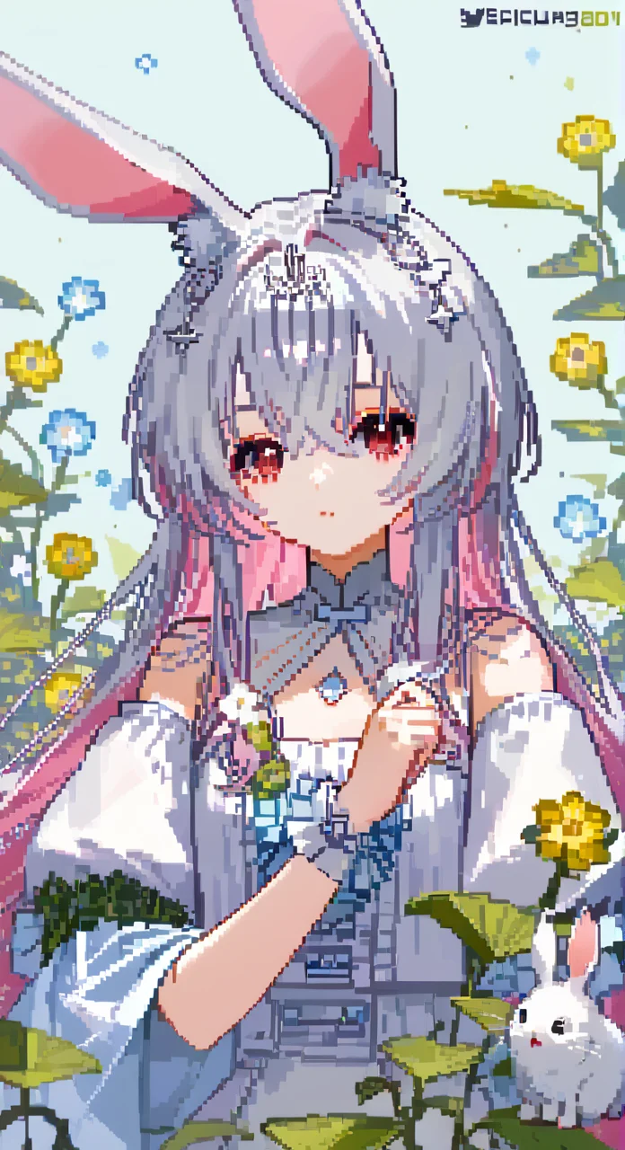(rabbit girl:1.2),best quality,amazing quality,very aesthetic,absurdres,official art,intricate details,hyperdetailed,BRAKE,pixel_art,rabbit ears,,<lora:Pixel_ArtPony:1>