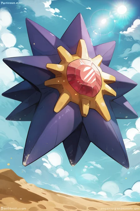 score_9, score_8_up, score_8, ,,, zzStarmie, full body, outdoors, sky, day, cloud, blue sky, watermark, from below, lens flare, sand, sun, ,<lora:Starmie_Pokemon_PDXL:1.0>, ,,, embedding:zPDXL, Expressiveh, <lora:CatalystStylePDXL:0.6>, <lora:SDXLFaeTastic2400:0.5>, <lora:Expressive_H-000001:0.4>,