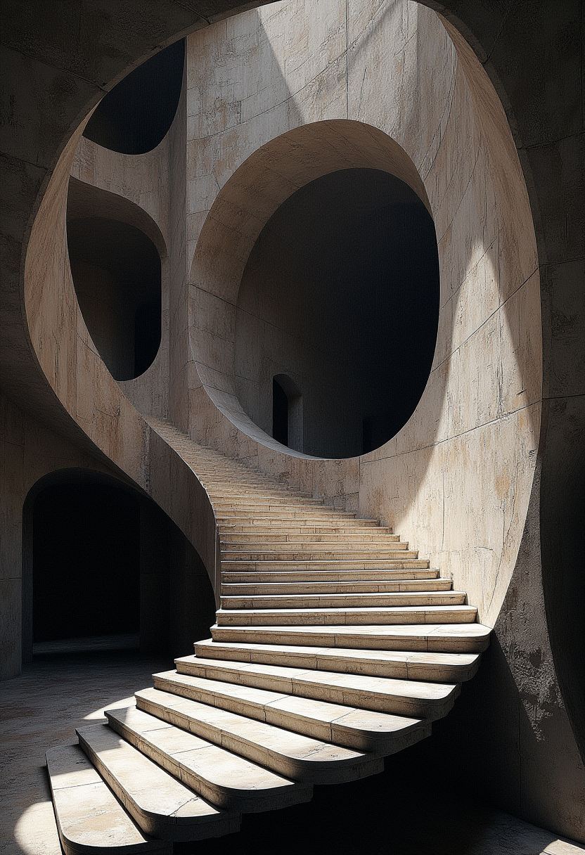 A masterpiece of dramatic style created by the collaboration of Friedrich Stuhl and M.C. Escher.    HD32K, hyperdetailed, best quality, midjourneyv6.1.