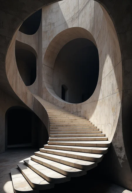 A masterpiece of dramatic style created by the collaboration of Friedrich Stuhl and M.C. Escher. HD32K, hyperdetailed, best quality, midjourneyv6.1.