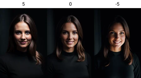 8k, 4k, headshot of a white woman, looking at viewer,  in a dark room, smile <lora:lightcontrol_ud_v10:5>, dark theme<lora:LowRA:0.6>, high contrast