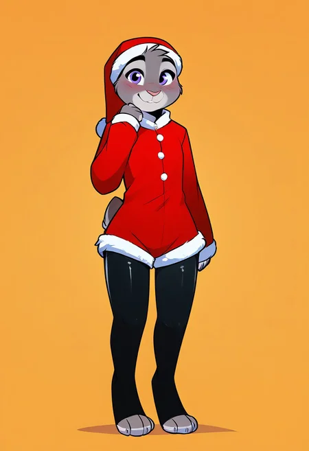 ((By Tom_fischbach)),Expressiveh, adult, 18yo, Expressiveh, score_9, score_8_up, score_7_up, score_6_up, score_5_up, score_4_up, 1girl, solo, judyhopps, petite, small breasts, standing, christmas party, flustered, blushing, (full body), paws,smiling, latex stocking, epiCPhoto, zPDXL3, sexy, fluffy_new_year, merry_furistmas, tail, (santa outfit), shorts,
full_body,1girl,solo,blush,look at viewer,
source_cartoon, cute, five fingers, looking at viewer, blush, small ass, flat chest, anthro, furry, desire, light background,