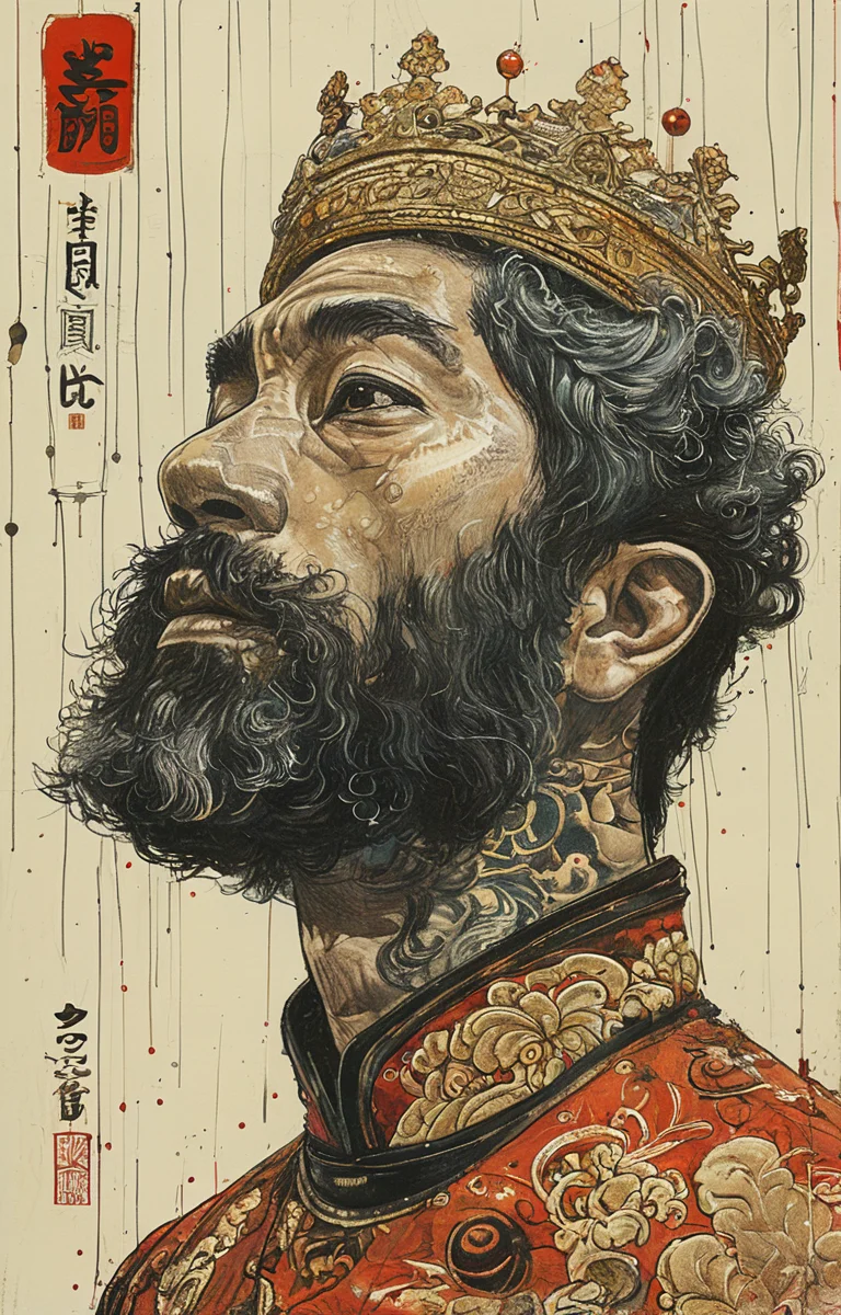 masterpiece,best quality,<lora:tbh204-sdxl:0.9>,illustration,style of Yuko Shimizu portrait of noble man