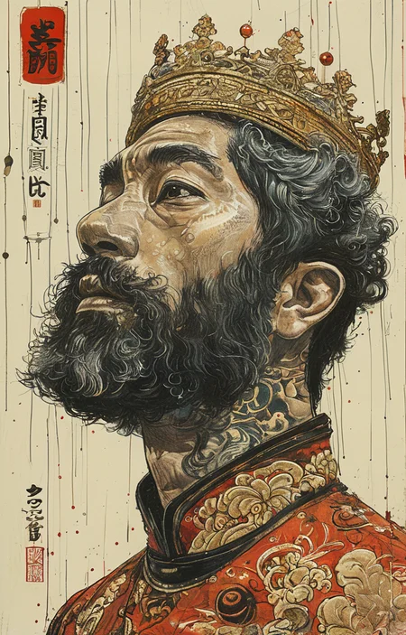masterpiece,best quality,<lora:tbh204-sdxl:0.9>,illustration,style of Yuko Shimizu portrait of noble man