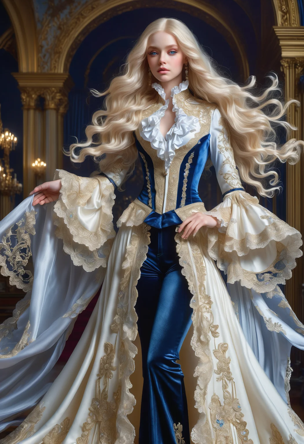 DonMM1yaXL woman, baroque Lace Cravats, Scalloped Organza, __clothings/baroque/male/attire/collor-cleavage__, Ribbon Tied Stocks, Velvet Breeches, Velvet Gloves, gamboge, wings,DonM3t3rn1tyXL, <lora:myLora\DonMM1y4XL-v1.1-000008:.8> <lora:released\DonM3t3rn1tyXL-v1.1-000008:.8> <lora:SDXL\DetailedEyes_V3> <lora:myLora\DonMDr4g0nXL-rb>