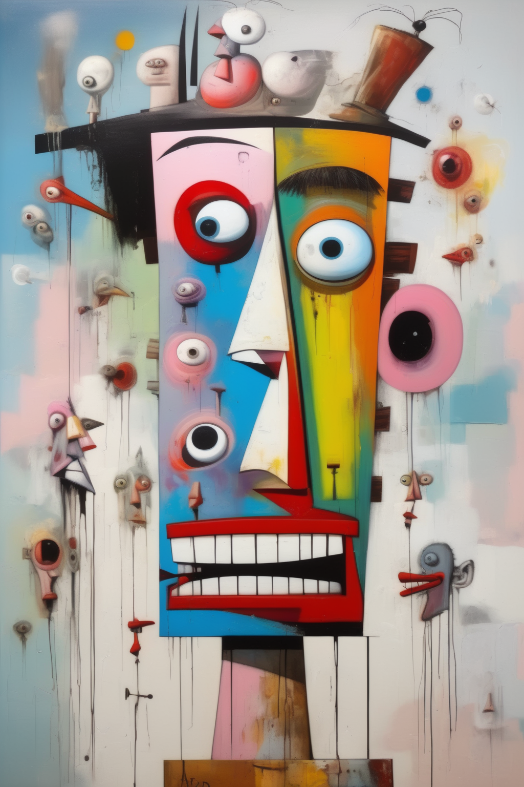 <lora:George Condo Style:1>George Condo Style - a colorful george condo work