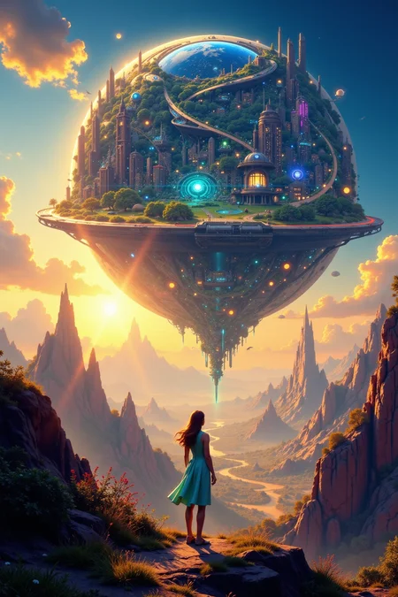 a futuristic planetary city beautiful landscape, early morning, woman, very intricate, very detailed, sharp, bright, colorful, <lora:Hand v2:0.5> <lora:Anti-Blur:1><lora:Insane Detail Slider:0.25> <lora:flux.1_lora_flyway_Epic-detail_v2:0.3> <lora:fluxenhancer:0.25> <lora:ROWER:0.8> <lora:Anime art - Variant 2:0.6>