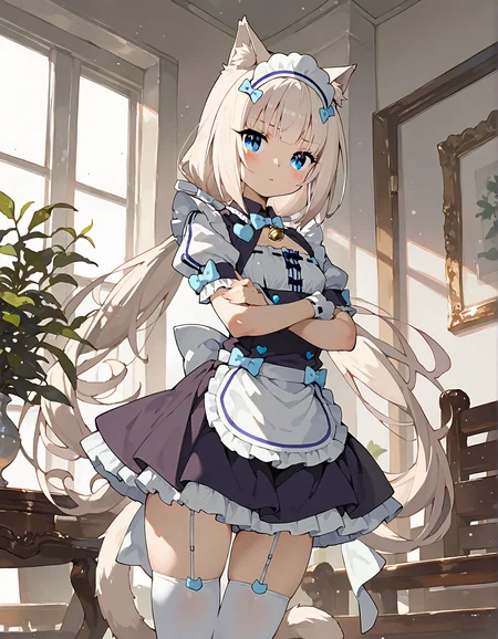 t-ponynai3, 1girl, solo, vanilla \(nekopara\), maid, thighhighs,
very awa, masterpiece, best quality, year 2024, newest, highres, absurdres, <lora:t-ponynai3-style-noobai-vpred10-v3:1>