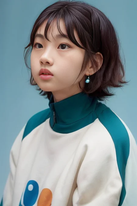 <lora:Squid Saebyeok:0.9>, (1girl), (best quality), (masterpiece), (high resolution), (intricate details), (photorealistic), (cinematic light)
solo,jacket,blurry background, realistic, shirt, jacket, v, portrait, double v, blurry, black hair, short hair, simple background, brown hair, teeth, closed mouth, open jacket, (green and blue jacket), lips, looking at viewer, parted lips, male focus, white shirt, blurry background, blue eyes, open clothes, smile, (messy hair), black eyes, track jacket, freckles, looking back, upper body, orange background, long sleeves, yellow background, nose, bangs, pants, turtleneck, indoors, close-up, solo focus, open mouth, plaid, looking up, outdoors, depth of field, looking to the side, brown eyes, black shirt, blue hair, looking away, print shirt, jewelry, white background, striped shirt, earrings, mole, reference inset, day, sun shining, shiny skin, sun flare, (skin spots), (ultimate skin texture:1.4)