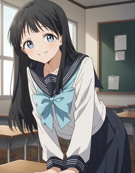 score_9, score_8_up, score_7_up, source_anime,
komichiakebi, <lora:komichi-akebi-s1-ponyxl-lora-nochekaiser:1>,
komichi akebi, long hair, bangs, blue eyes, black hair,
shirt, long sleeves, bow, school uniform, white shirt, serafuku, sailor collar, neckerchief, blue bow, black sailor collar, blue neckerchief,
indoors, classroom, bent over, smile,
looking at viewer, cowboy shot, dutch angle, solo,