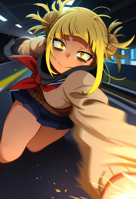 khyleri,
best quality, amazing quality, very aesthetic, absurdres,
BREAK
1girl, boku no hero academia, toga himiko, cardigan, skirt, glowing eyes, yellow eyes, looking at viewer, ((punching, incoming attack, motion lines, motion blur, foreshortening)), perspective, horror \(theme\), dark, night, train station, <lora:KhyleriNoobLocon_byKonan:1>