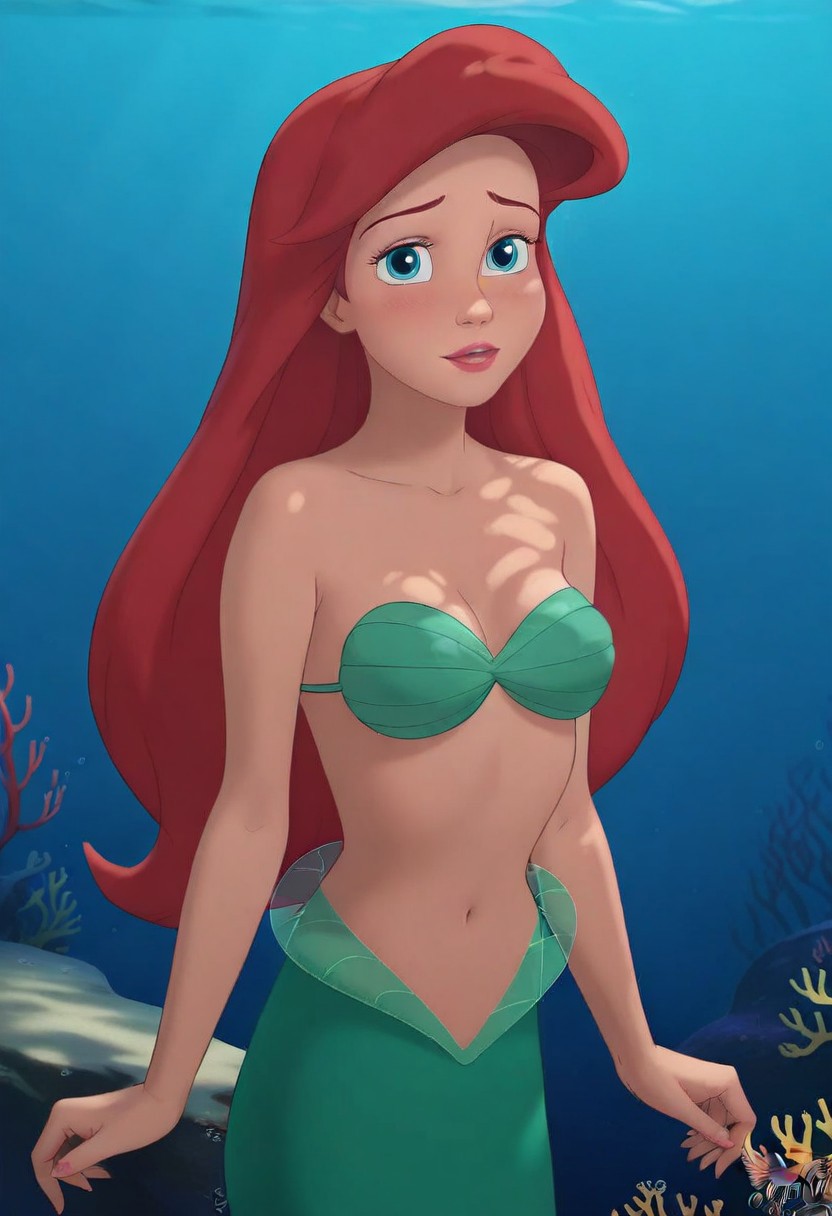 Athalariel, mermaid girl, mermaid woman, brown hair, long hair