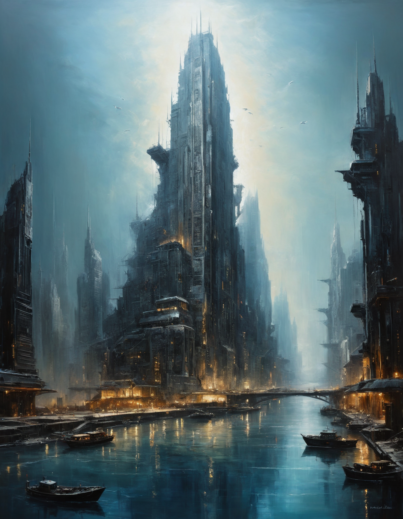 Metropolis-themed, urban, cityscape, skyscrapers, modern, futuristic, highly detailed,  (aquatic but beautiful:1.4), (masterpiece, best quality:1.4) , in the style of nicola samori,
<lora:epi_noiseoffset2:0.5> <lora:add-detail-xl:1> <lora:xl_more_art-full_v1:0.5>  <lora:NicolaSamori:0.7>