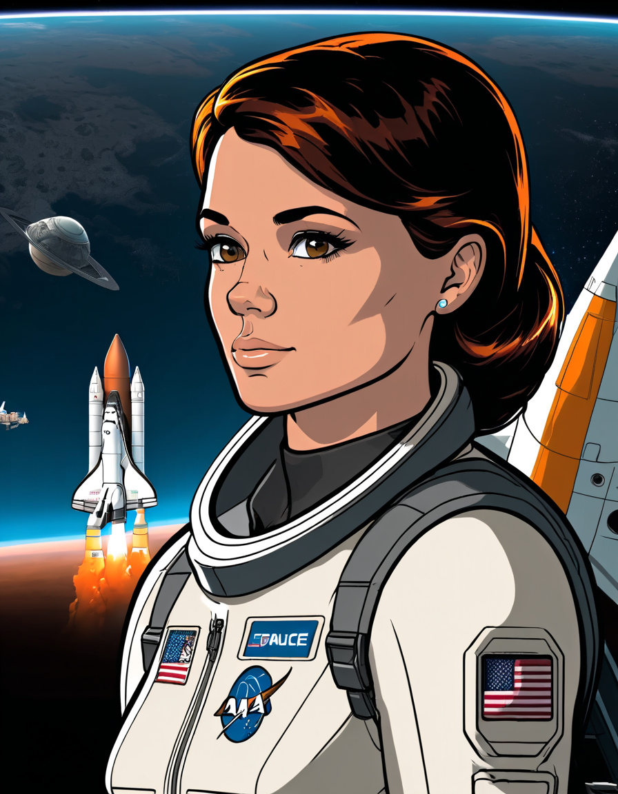 Skin Textures, High Resolution, High-Resolution Image, Cinematic, archerlora, 1girl, space-shuttle