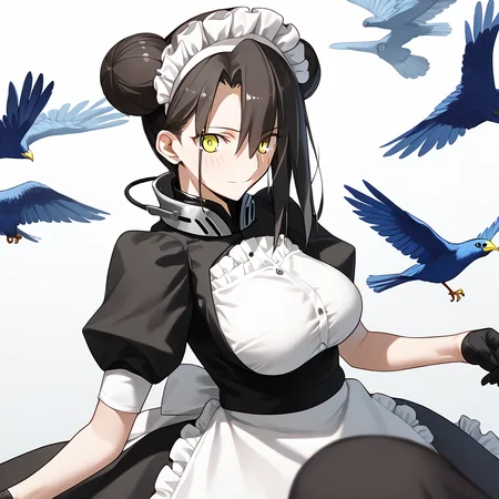 <lora:Takeuchi_Takashi_PonyXL_style_v01:1>
<lora:agent.pony:1>
score_9 , score_8_up , score_7_up , source_anime , 
masterpiece , best quality , ultra-detailed , 
BREAK
agent \(girls' frontline\), maid
1girl , woman , huge breasts , light smile , light blush , ((medusa (fate)):0.5)  , 
long black hair  , maid dress ,  
bird see