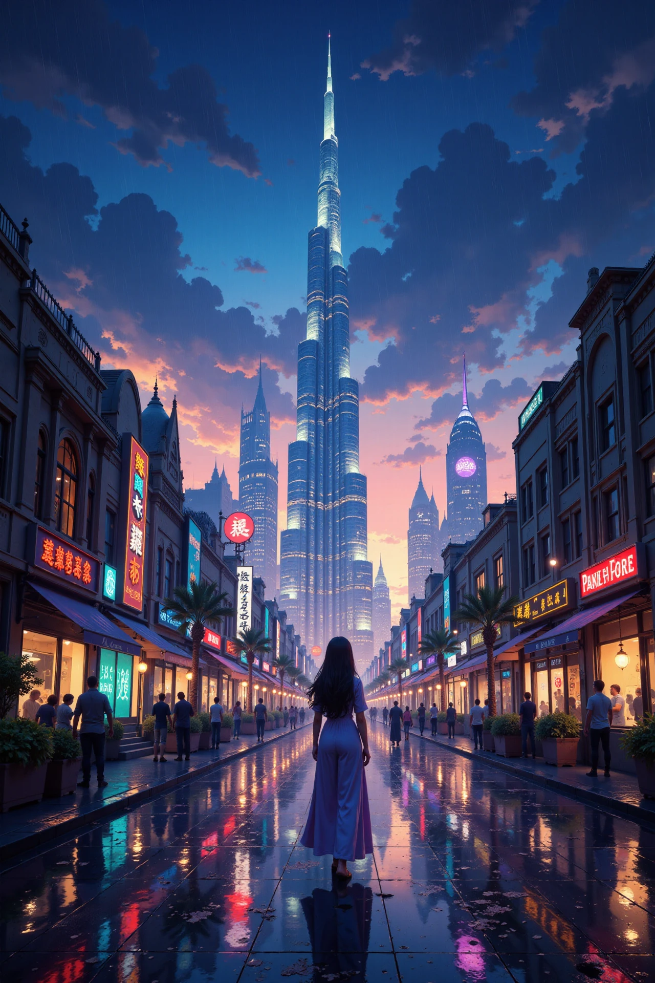 Dubai, U.A.E. beautiful anime landscape, rainy day, woman, very intricate, very detailed, sharp, bright, colorful, <lora:Hand v2:0.5> <lora:Anti-Blur:1><lora:Insane Detail Slider:0.25>  <lora:flux.1_lora_flyway_Epic-detail_v2:0.3> <lora:fluxenhancer:0.25> <lora:ROWER:0.6> <lora:flux-charmer-v1-1:0.4> <lora:Colorful_Fantasy_Art_for_FLUX:1> fantasy art