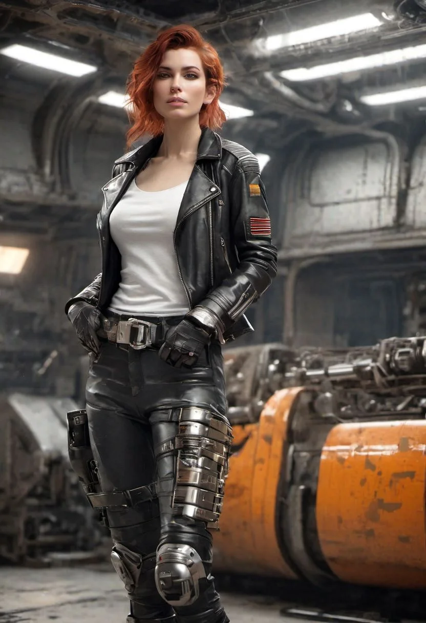 Merger_summer_dolling, Leather jacket, pants, broad belt
(woman with a (one), (robot arm:0.6) and human body, machinery, (punk:1.2), AlienCorridor, holding a pulserifle
bokeh, f1.4, 40mm, photorealistic, raw, 8k, textured skin, skin pores, intricate details <lora:epi_noiseoffset2:1>, m41aplsepiCRealism <lora:ClothingAdjuster3:-.1>, nostromostyleai