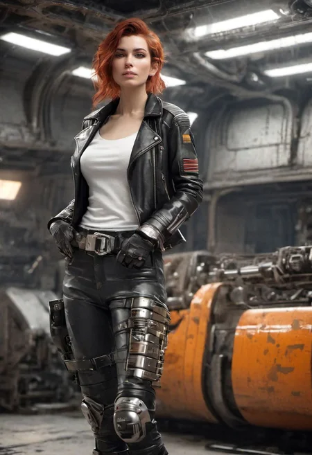 Merger_summer_dolling, Leather jacket, pants, broad belt
(woman with a (one), (robot arm:0.6) and human body, machinery, (punk:1.2), AlienCorridor, holding a pulserifle
bokeh, f1.4, 40mm, photorealistic, raw, 8k, textured skin, skin pores, intricate details  <lora:epi_noiseoffset2:1>, m41aplsepiCRealism <lora:ClothingAdjuster3:-.1>, nostromostyleai