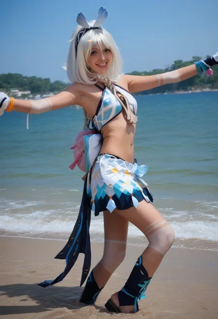 score_9, score_8_up, score_7_up, score_6_up, amateur, photo, 1girl, Mualan1 cosplay, topless, beach, full body, dancing, smiling, cosplay photography
BREAK
Dramatic angle, unique perspective, unique angle
<lora:add-detail-xl:1> <lora:zy_AmateurStyle_v2:1> <lora:Mualani_Cosplaynocap-000009:1>