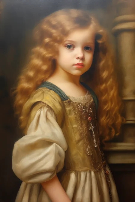 <lora:Sophie Gengembre Anderson Style:1>Sophie Gengembre Anderson Style - a portrait from a little girl renaissance style oil painting