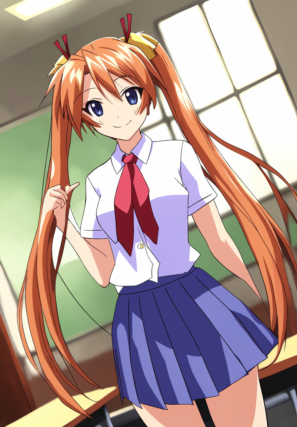 <lora:Asuna_Kagurazaka:0.8>, (masterpiece, best quality,perfect lighting), Asuna_Kagurazaka, 1girl, solo, school uniform, smile,