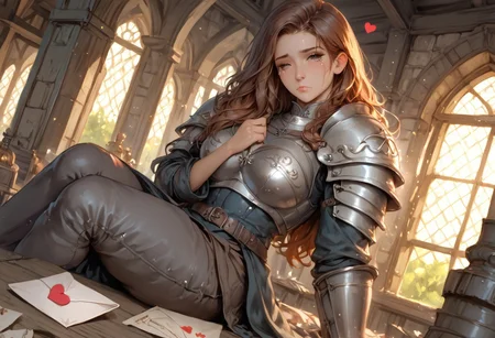 score_9, score_8_up. score_7_up, censored,
csr style, morimee_style, mythp0rt,
<lora:add-detail-xl:1>, <lora:DetailedEyes_v3:1>,
hdr, hd, hyper realistic, detailed background,
background is a misty, medieval landscape,
create a romantic and dramatic atmospheric image,
1boy, 1girl, full body, detailed skin, realistic skin, detailed skin pore, skin texture style,
love letter, letter, letter with red heart,
girl, mature girl, adult girl, medieval girl, girl on knees, medieval clothes, cute face, girl wears a simple yet stylish outfit, simple fitted off-white linen shirt tucked into high-waisted, dark brown trousers, leather belt,poor girl, girl crying face, girl crying, sad face, love, broken heart, red hearts,
boy, adult boy, male, knight’s armor is intricately detailed, armor with polished steel reflecting, boy back to the girl, boy going away, gleaming armor, standing back to a woman, knight, male in medieval armor, male with sword, field of war, knight in war,
interesting view, interesting angle,
