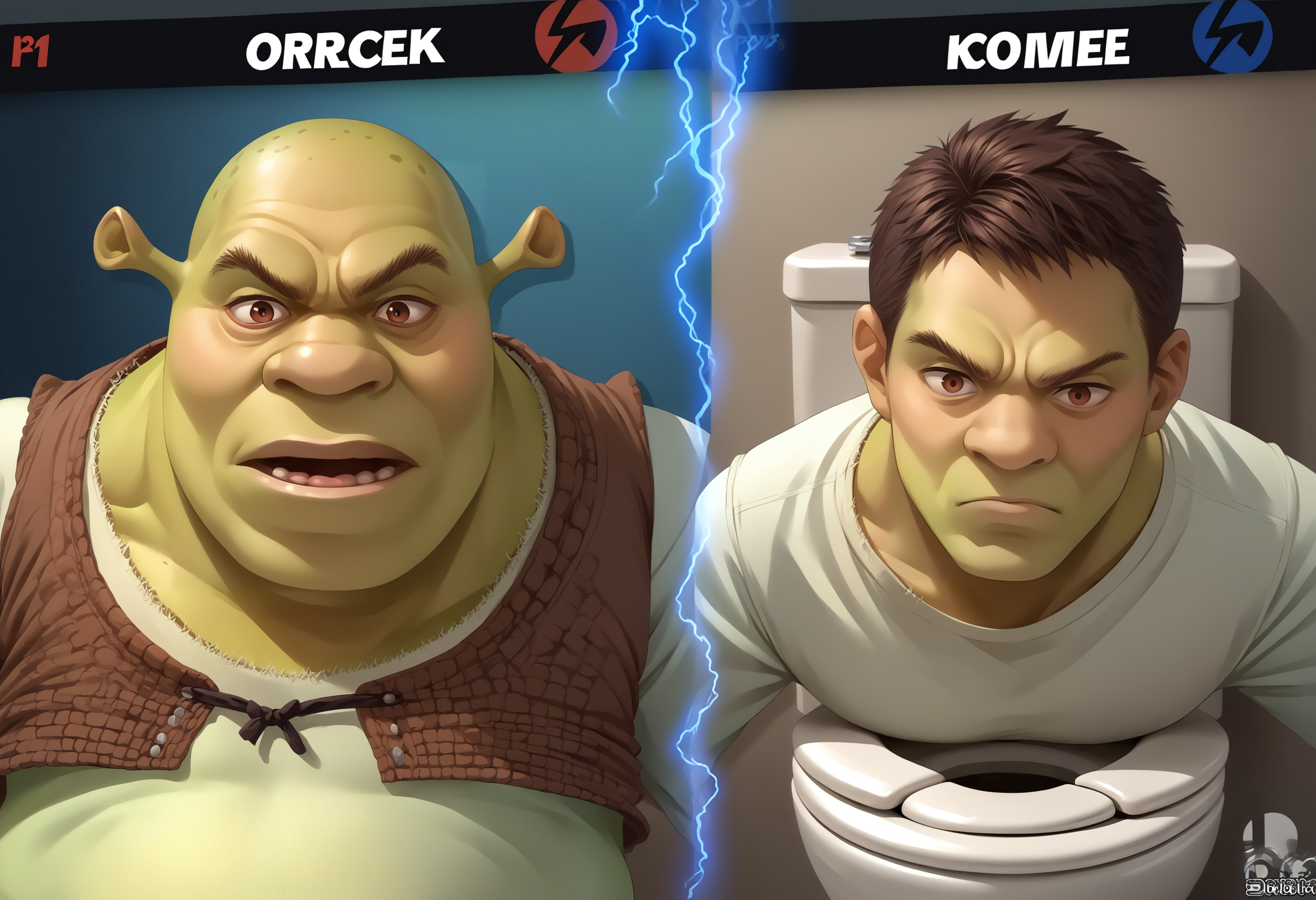 score_9, score_8_up, score_7_up, source_anime, incrsssbuvs, electricity, <lora:SSBUVSScreen_XLPD:0.5>,
BREAK 1boy,  <lora:Shrek_XLPD:0.8> shrek, green skin, bald,
BREAK no humans, toilet,