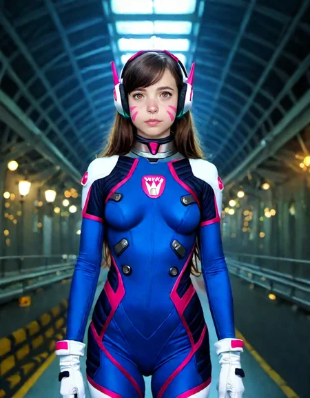 <lora:DVaOWXL:1> DVaOWXL, brown eyes, brown hair, long hair, swept bangs, headphones, facial mark, whisker markins, medium breasts, high collar, blue bodysuit, pilot suit, animal print, white gloves, white boots, BREAK
cowboy shot, <lora:add-detail-xl:1> <lora:detailed_notrigger:1> <lora:For_Pony_v0.2:1> raw lighting, overexposed, harsh flash, dark room with bright light, BREAK, photo, shallow depth of field,vignette,highly detailed,high budget,bokeh,cinemascope,moody,epic,gorgeous,film grain,masterpiece,
