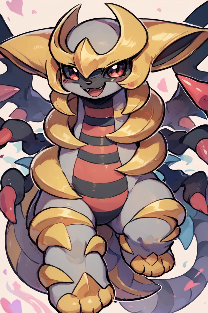 score_9, score_8_up, score_8, zzGiratina, eevee, fusion, gen 1 pokemon, giratina (altered), signature, sketch, smile, sui (suizilla), wings, cute, ,<lora:Giratina_P3:0.8>, embedding:zPDXL, <lora:Vivid:0.8>,