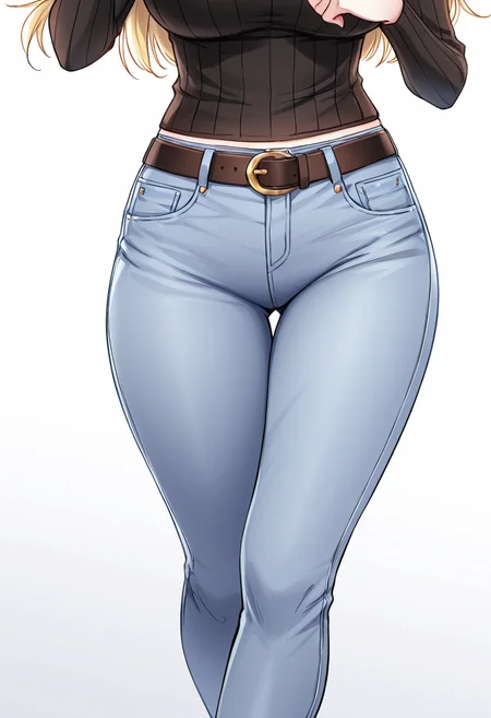 Smooth Quality,masterpiece,very intricate, high quality details, ultra realistic, high detailed skin,detailed enviorement,absurdres,
simple background, white background, dancing,skindentation, solo,dutch angle,pointing at self,
<lora:Laura_Zeppelin_CNR:0.8> laura_cnr, 1girl, blonde hair, long hair, blue eyes, mole under eye, large breasts,laura_def_cnr, black sweater, ribbed sweater, turtleneck, jeans, denim, belt, high heels,, aroused,, ;),