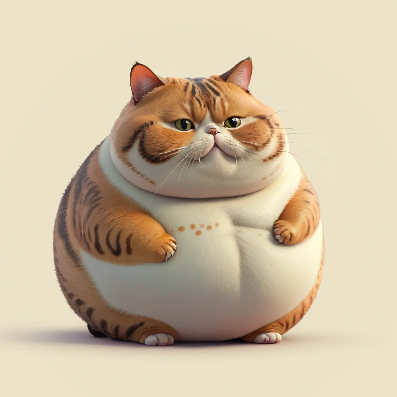 1 fat cat, simple background, <lora:[XL]fat:0.75>