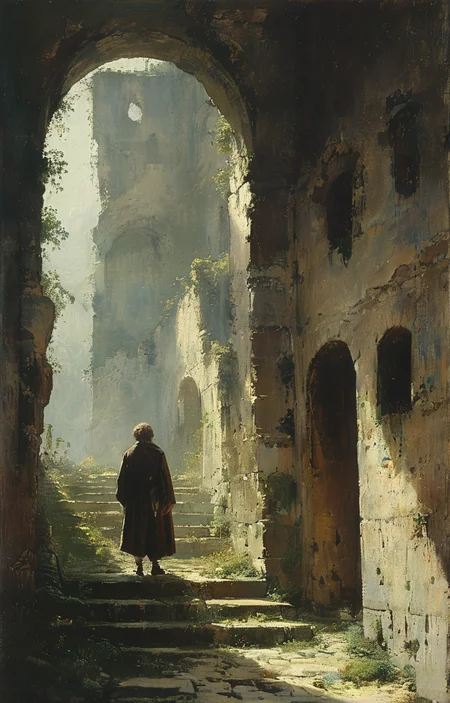 masterpiece,best quality,<lora:tbh299-sdxl:0.9>,illustration,style of Carl Spitzweg portrait of noble man