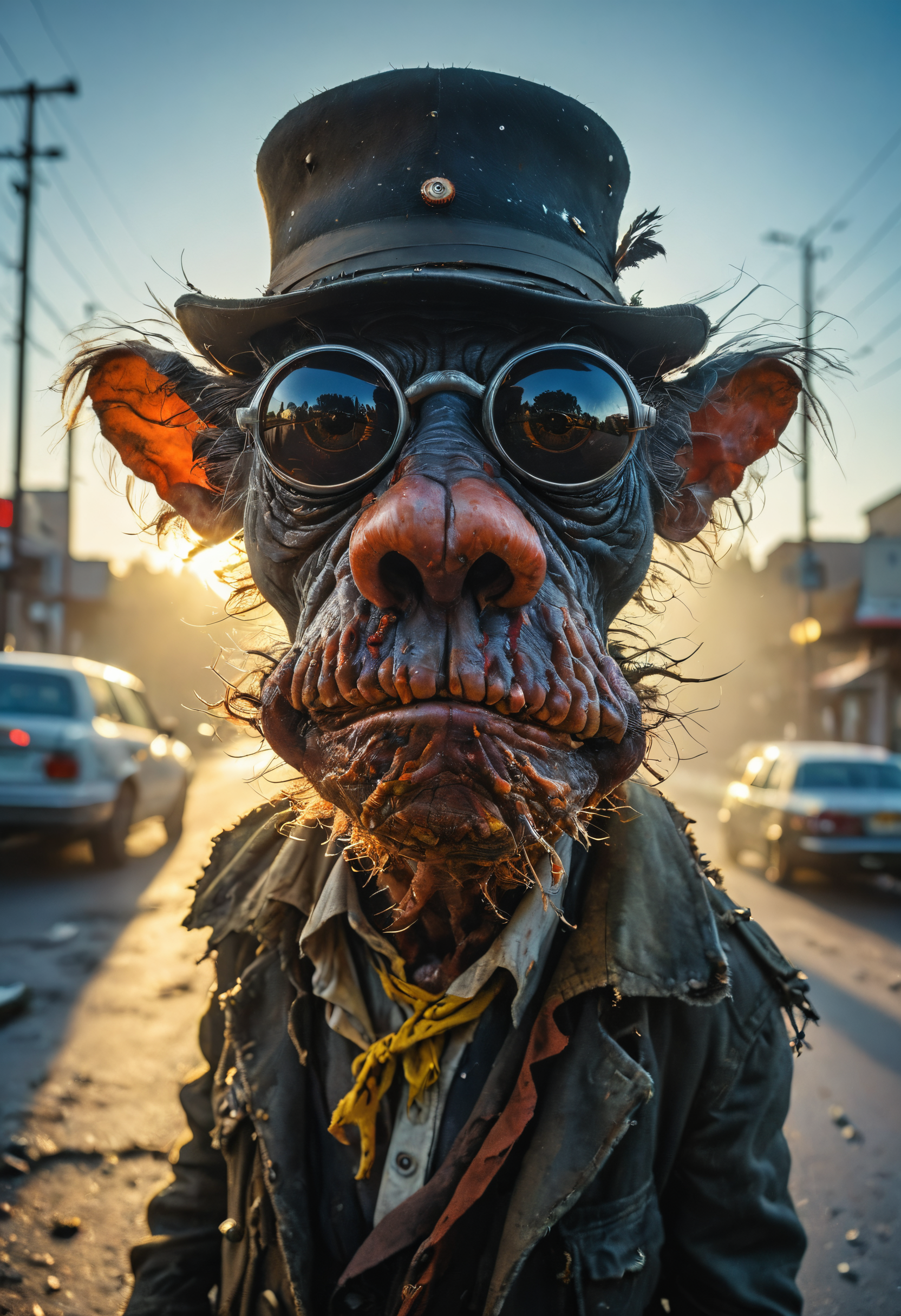 photorealistic, poster, creature, fantasy, Ralph Steadman, Eugenio Recuenco, Lee Friedlander, <lora:sdxl_photorealistic_slider_v1:10>, <lora:Illustration_Insanity:0.5>