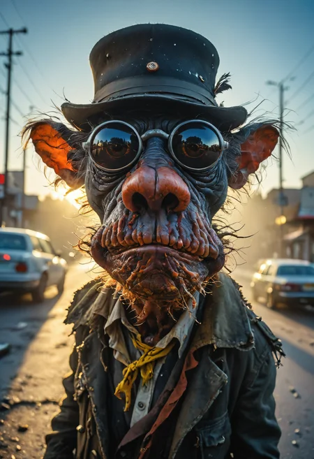 photorealistic, poster, creature, fantasy, Ralph Steadman, Eugenio Recuenco, Lee Friedlander, <lora:sdxl_photorealistic_slider_v1:10>, <lora:Illustration_Insanity:0.5>