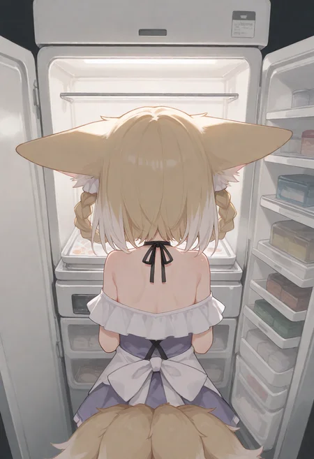 1girl, suzuran (arknights), opening refrigerator, detailed background,
(zankuro:0.2), wagashi \(dagashiya\), chen bin, very awa, very aesthetic, masterpiece, best quality, amazing quality, absurdres <lora:ponyv6_noobV1_2_adamW:0.5> <lora:n_XLNBVP1lokrV6311P:0.2> <lora:748cmXLNBVP1lokrV6311PZ:0.2> <lora:ricotte2:0.2>