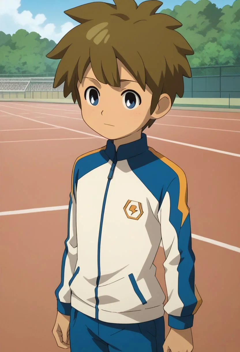 score_9, score_8_up, score_7_up, source_anime, highly detailed, slender, skinny, cute,
darren, male focus, 1boy, solo, brown hair, track jacket, jacket, raimon, tracksuit,
outdoor,