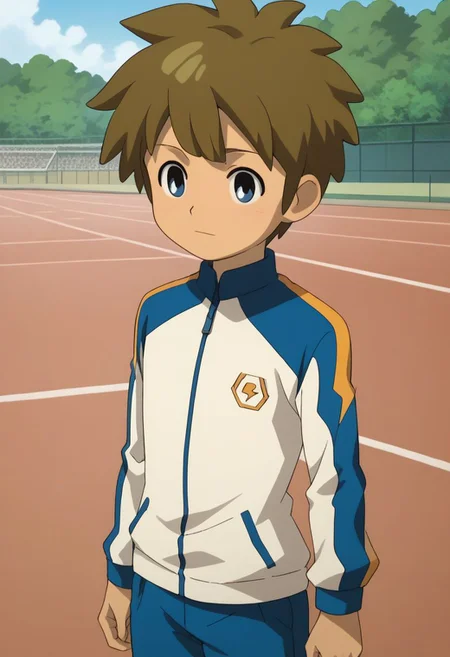 score_9, score_8_up, score_7_up, source_anime, highly detailed, slender, skinny, cute,
darren, male focus, 1boy, solo, brown hair, track jacket, jacket, raimon, tracksuit,
outdoor,