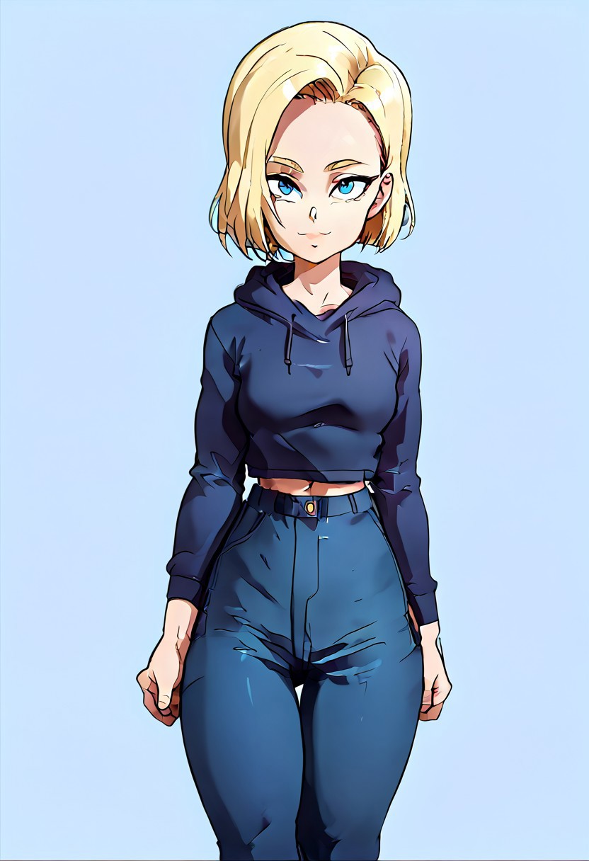 score_9, score_8_up, score_7_up, detailed face,(perfect face), Expressiveh, RealCartoon3D_STYLE_ownwaifu, (cute nose), takeda hiromitsu style, rating:questionable,  (Young woman with face hidden by skintight hoodie), Bright blue skintight hoodie, Athletic shoes and pants, Playful and confident stance,  Sports field in the background, nsfw, naughty smile, (midriff),  slanted bobcut, blonde hair, blue eyes,