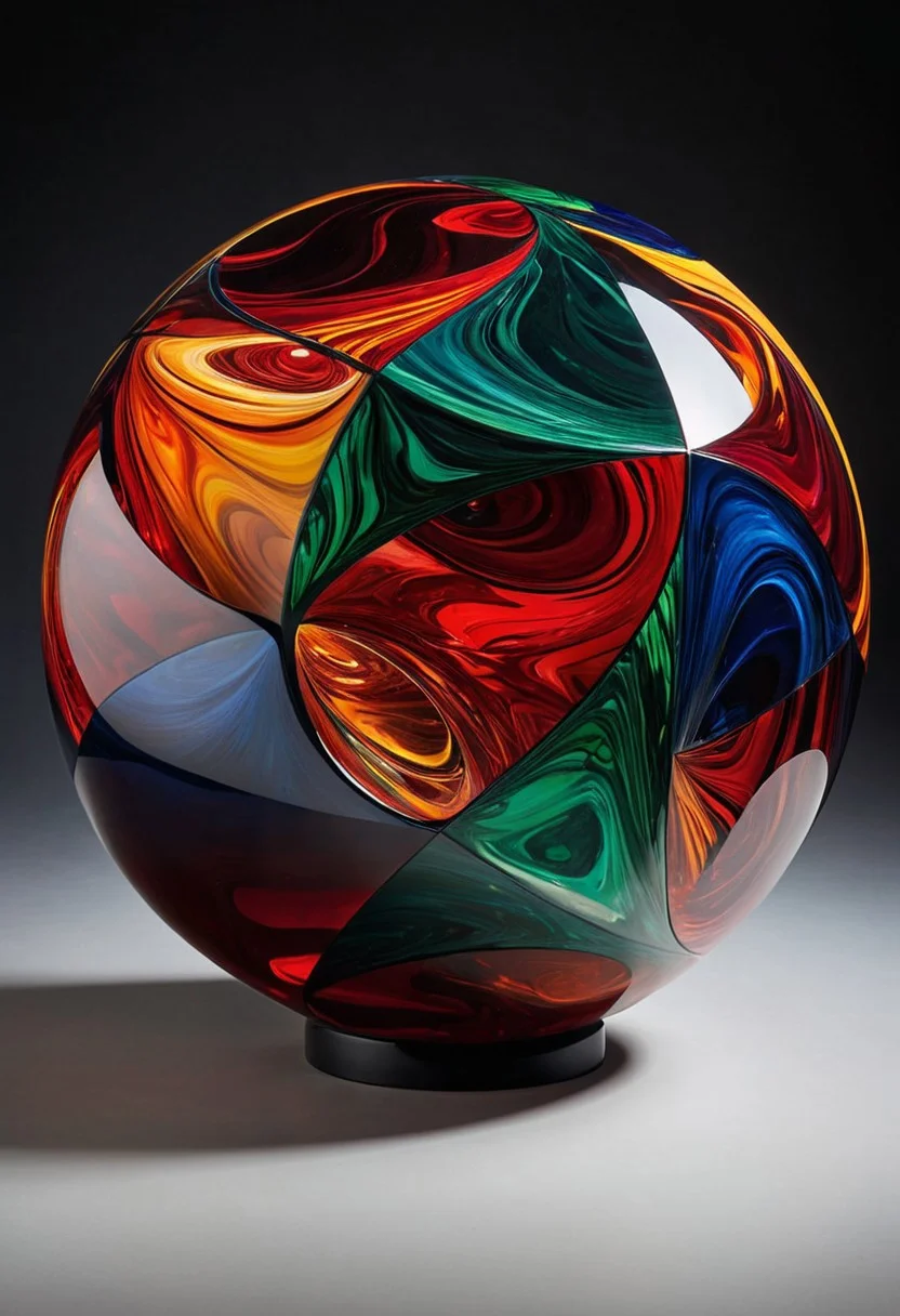 Capture the raw, emotive essence of Expressionism in a striking artwork titled "Cubic Sphere." The piece explores the interplay between geometric precision and organic fluidity, blending sharp angles with soft curves to evoke a sense of tension and dynamism. The central focus is a mesmerizing cubic sphere, its surfaces adorned with intricate patterns that seem to shift and morph with each passing moment. Light and shadow dance across the surface, highlighting the contrast between the rigid structure of the cube and the ethereal quality of the sphere.
The color palette is bold and intense, with deep, rich hues of crimson, midnight blue, and emerald green swirling together in a chaotic symphony of emotion. The background is a swirling vortex of color and texture, adding depth and dimension to the composition. The overall effect is one of intense energy and movement, as if the cubic sphere is on the verge of bursting forth from the confines of its geometric form.
Every brushstroke is imbued with passion and intensity, capturing the essence of Expressionism in its purest form. The viewer is drawn into the tumultuous world of "Cubic Sphere," where the boundaries between shape and form, light and dark, reality and abstraction blur and blend in a mesmerizing display of artistic expression.