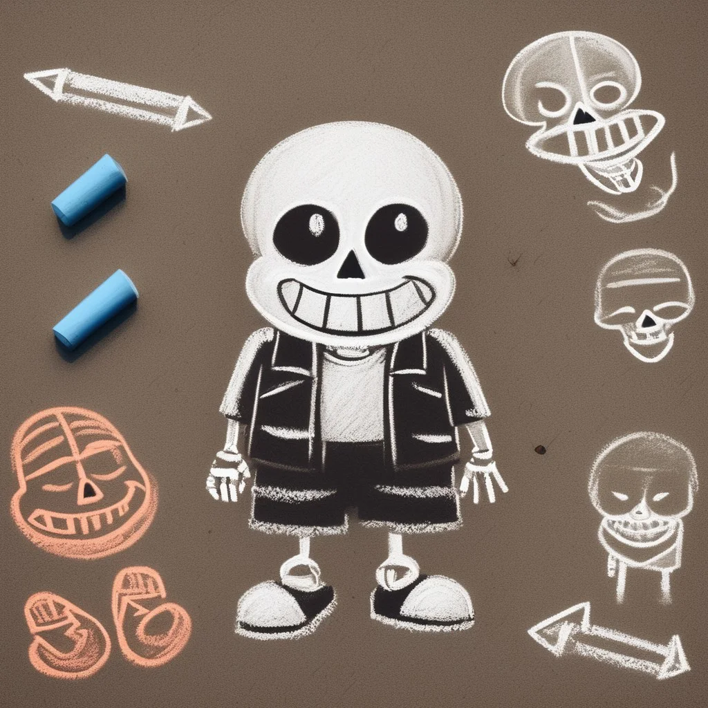 ch4lkdr4wing, chalk, sans \(undertale\), skeleton,