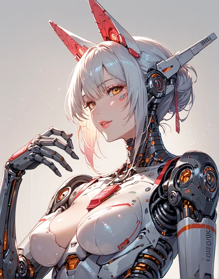 score_9_up, score_8_up, score_7_up,source_anime, highly detailed, sharp, masterpiece, intricate details, a sexy robot girl, ((robotic body:1.5)), robotic wolf